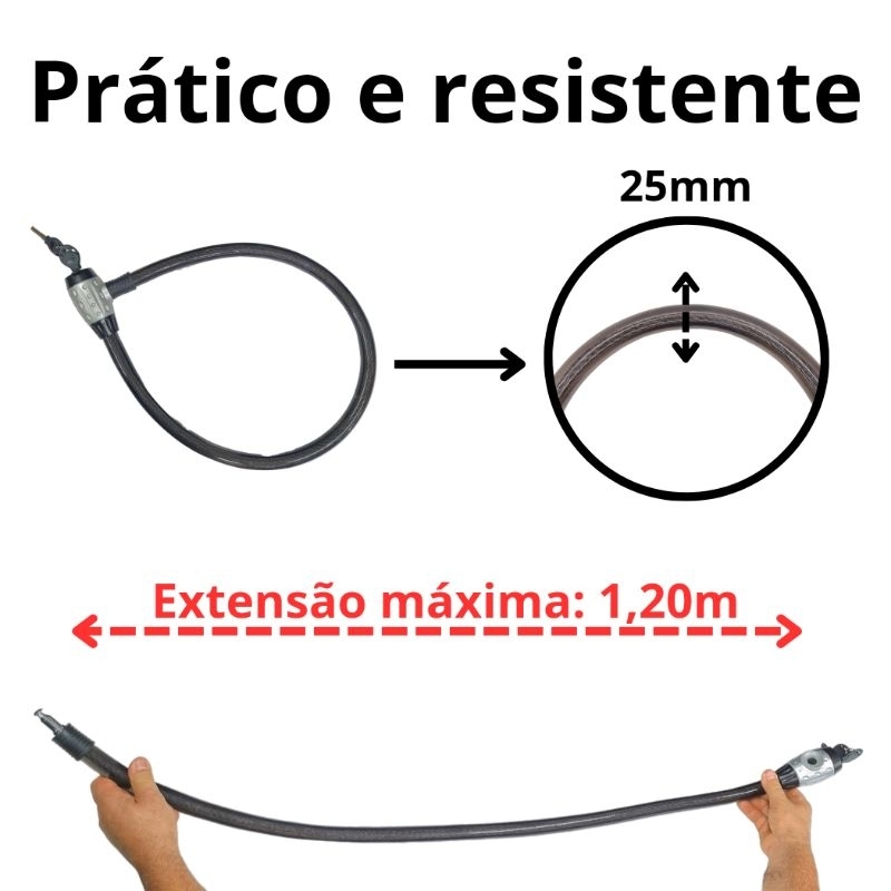 Cadeado para moto trava tranca corrente para bicicleta bike antifurto grosso reforçado reforçada segurança