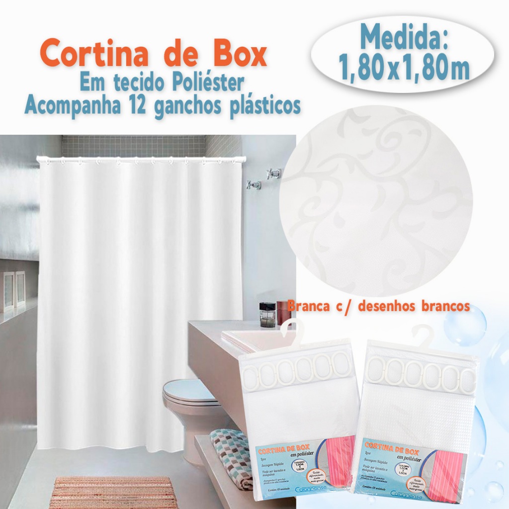 Cortina para Banheiro Branca: Onde Comprar | BuscaProdutos