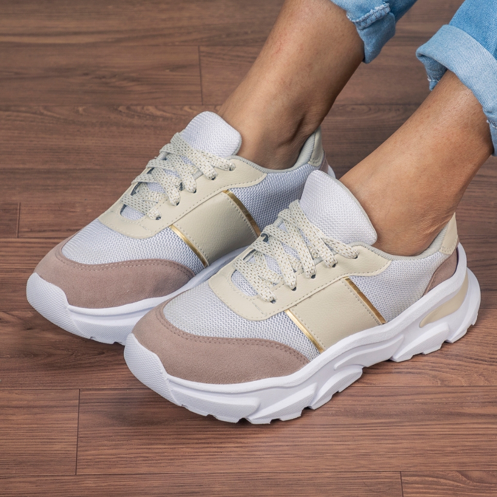 Tênis GuGi Feminino Casual Fiorella Leve e Confortável Sola Plataforma Antiderrapante Camurça 622-GG em Oferta na Shopee