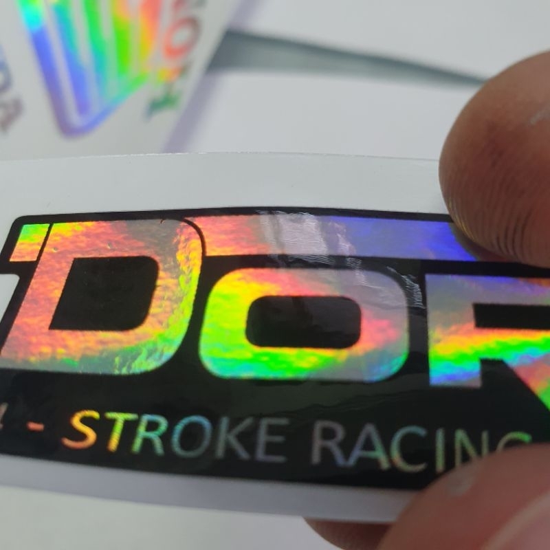 Compativel Compativel adesivo de escapamento dore holográfico fundo preto / Qualidade premium em Oferta na Shopee