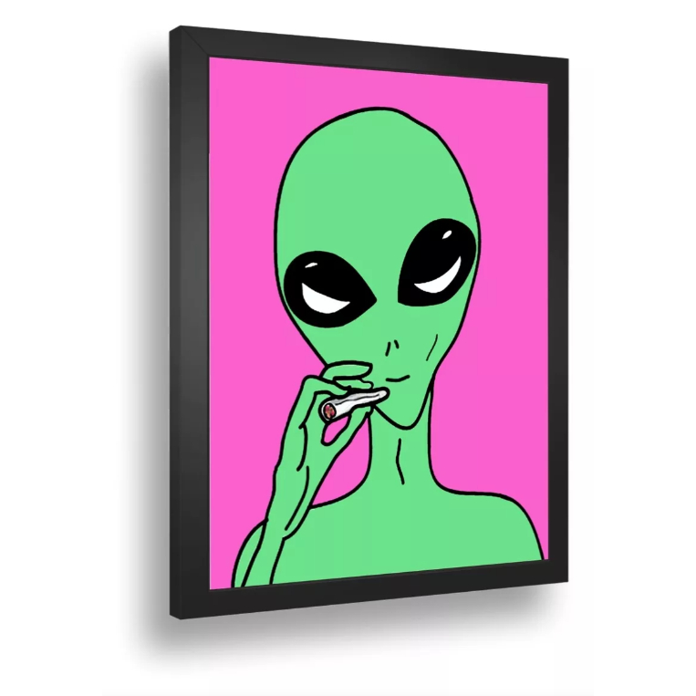 Quadro Placas Decorativas Poster geek Alien Tumblr Et Weed Extraterrestre sem moldura em Oferta na Shopee