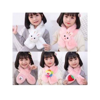 Cachecóis Infantis Meninas Fofos Quentes De Inverno Imitação Setu Pele Pelúcia Espessados em Oferta na Shopee