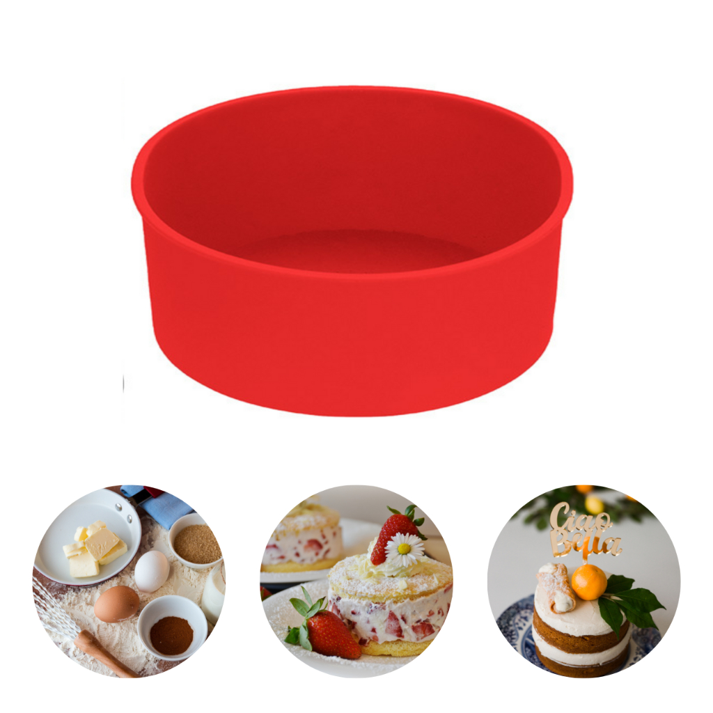 Forma Redonda de Silicone para Bolo Torta Pudim Mini Bolo Bento Cake Forno Fritadeira Micro-ondas