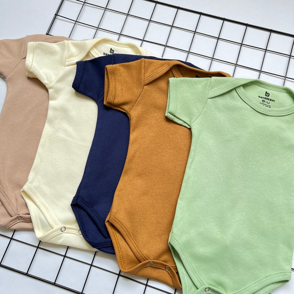 Kit com 5 Body de Bebê Menino 100% Algodão em Oferta na Shopee