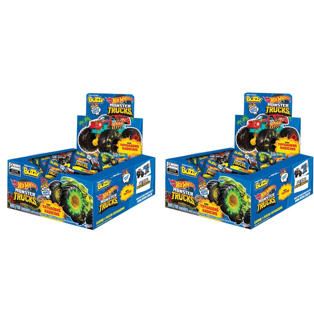 KIT CHICLETE Hot Wheels Monster Trucks Menta Polar - ALEGRE SUA FESTA TEMÁTICA!!