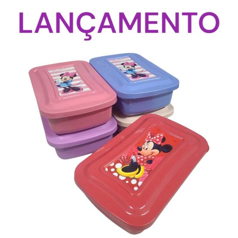 Kit 5 potes 1L minnie na tampa, linda variedades de cores, potes excelente para sua cozinha.