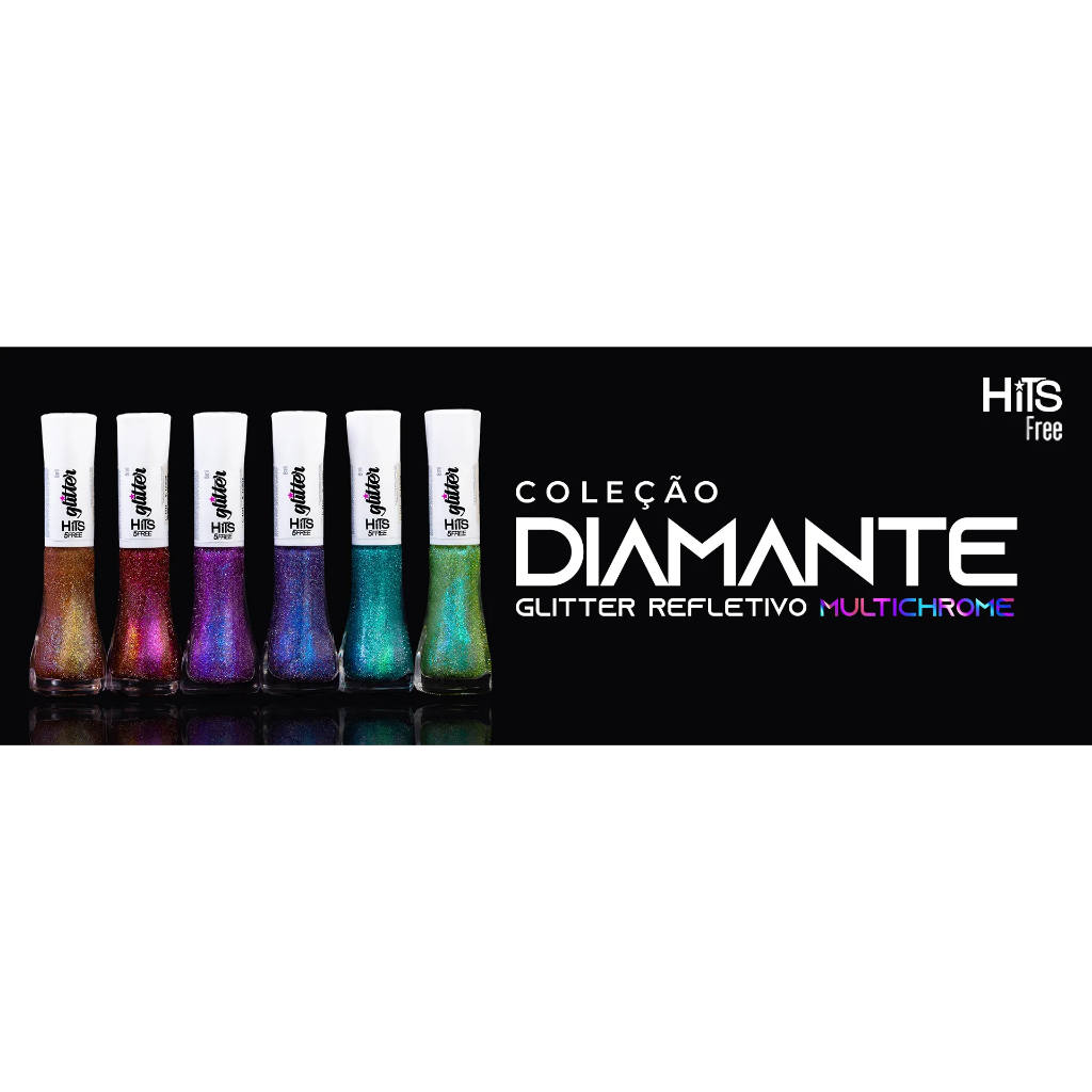 Esmalte Hits Diamante Glitter Refletivo Multichrome 8ml