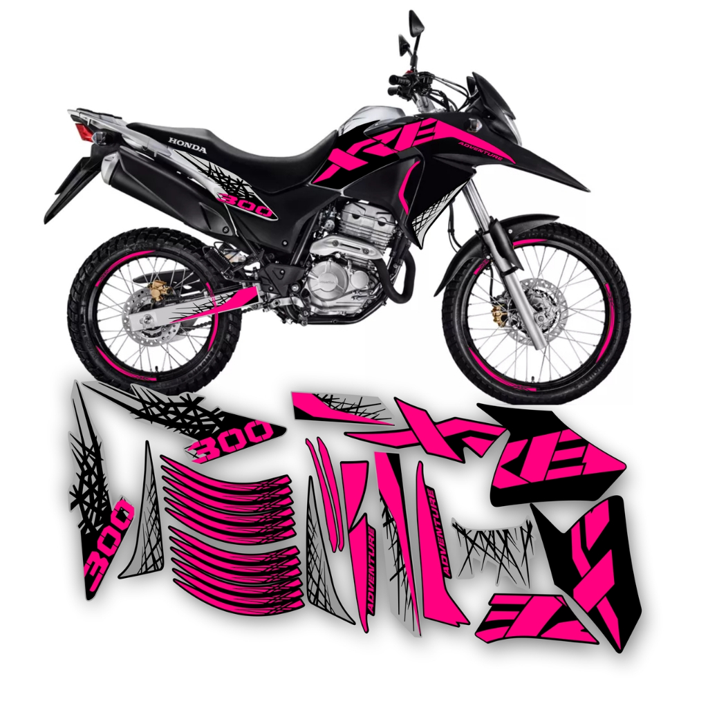 Kit Adesivos Compatível Com XRE 300 Adventure 2016 a 2018 Cores Personalizadas Impressão Top