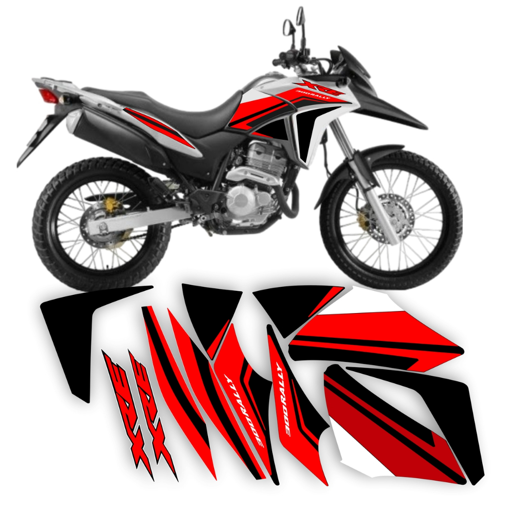 Kit Adesivos Compatível Com XRE Rally Branca 2009 a 2015 Brilho Cores Personalizadas Laminado