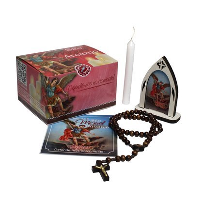 Kit Quaresma de São Miguel Arcanjo terço oração capela 40 velas