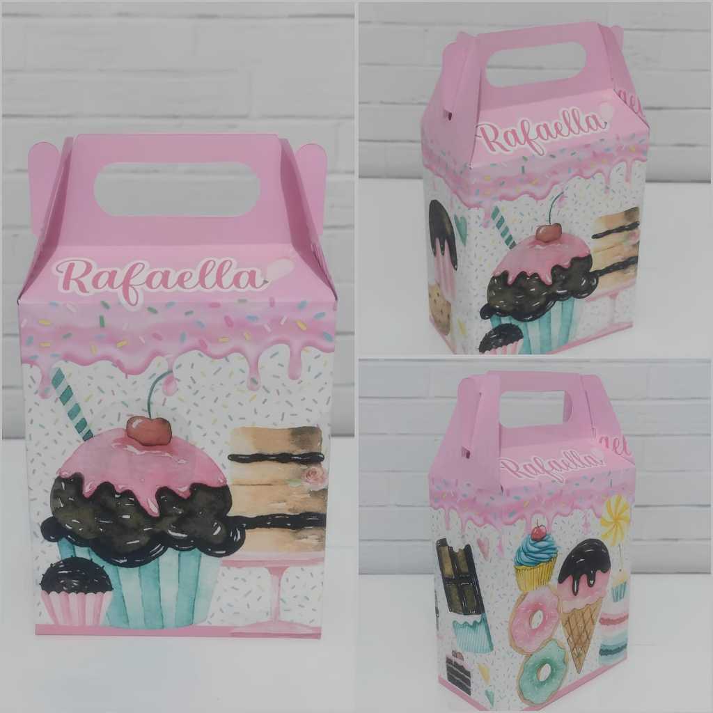 10 Caixinhas Confeitaria Doceria  Personalizadas Lembrancinha sacolinha surpresa Confeitaria Doceria