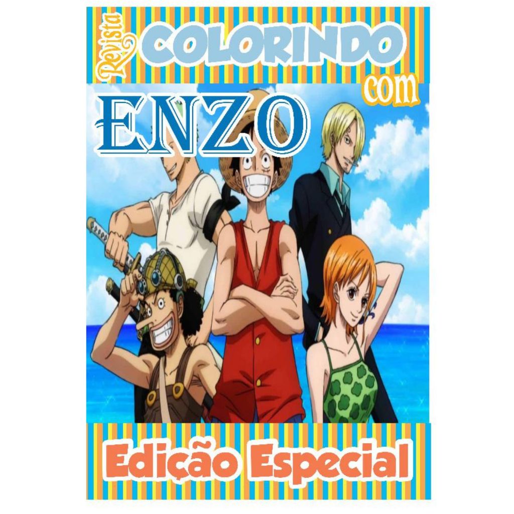 Livro De Colorir Personalizado / Revistinha de Colorir - Tema: One Piece