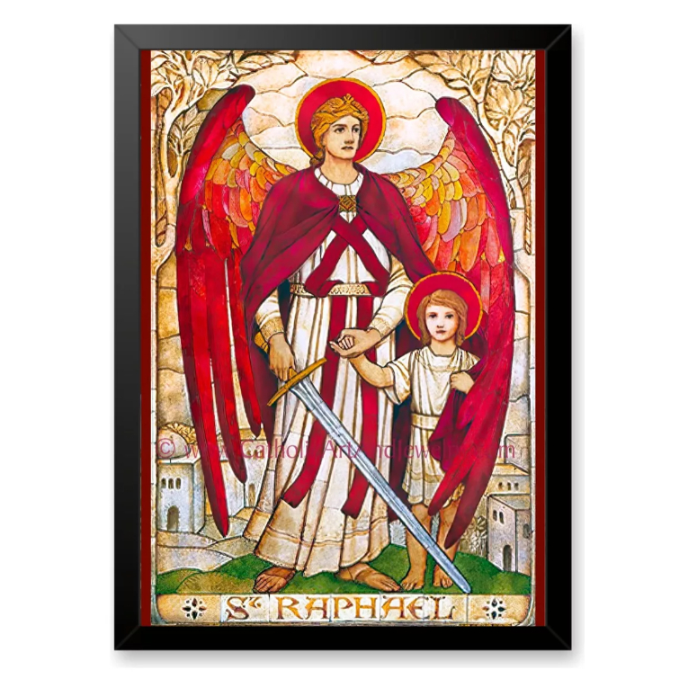 Quadro Placas Decorativas Poster Arcanjos Personalizados Poster st raphael sem moldura