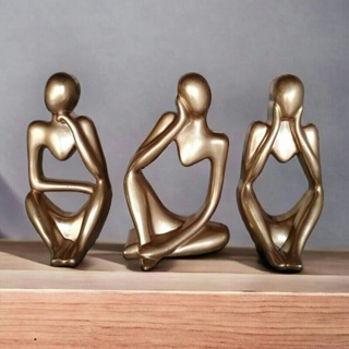 Trio de estatuas (EM RESINA , NÃO É GESSO)decorativas pensador DECORACAO MODERNA BOHO. em Oferta na Shopee