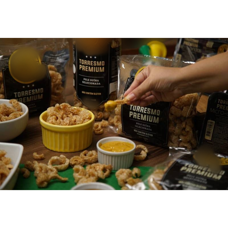 Torresmos tira gosto pururuca de petiscos 500g