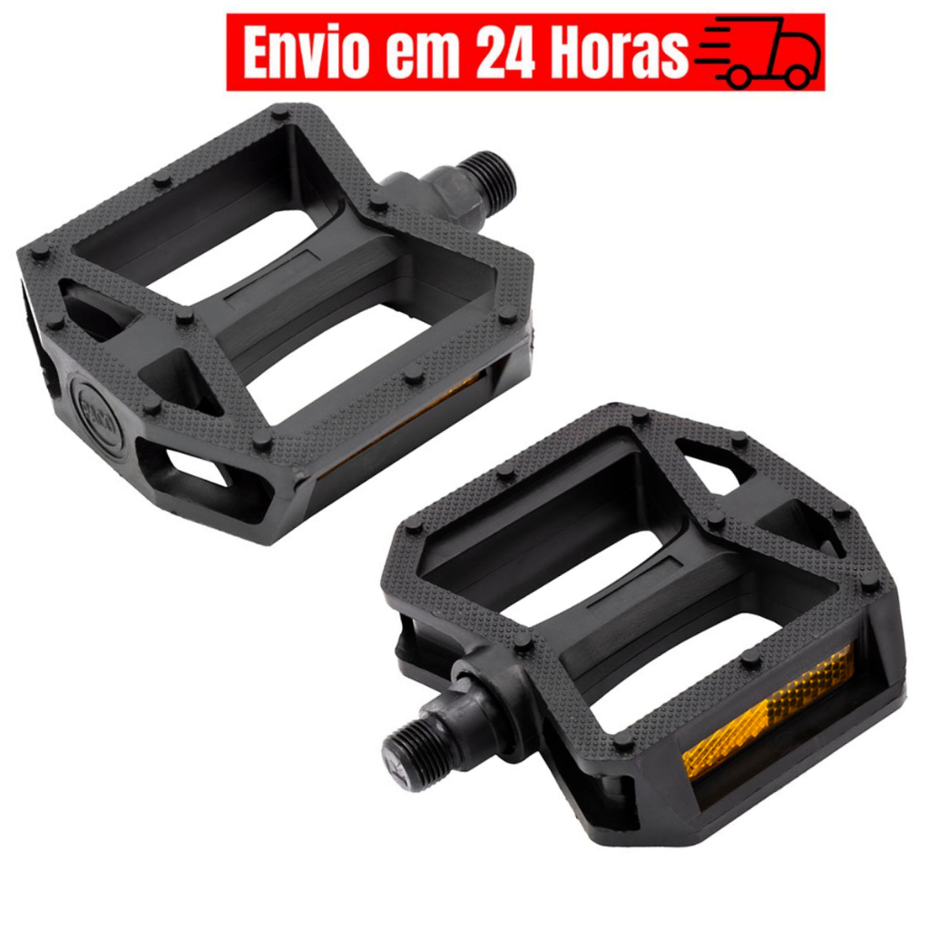 Pedal Bike Plataforma 1/2 Nylon Rosca Fina C/ Refletor Esferado e Resistente Bicicleta Monark Caloi Ceci