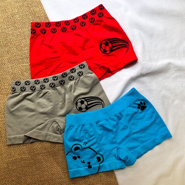 Kit 3 Cueca Boxer Moda Infantil Menino Boy Conforto