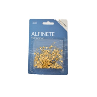 Alfinete De Segurança - Com 100 Unidades Composição Liga De Zinco Dourado em Oferta na Shopee