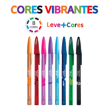 CANETA COMPACTOR CORES VIBRANTES KIT C/8 UNIDADES
