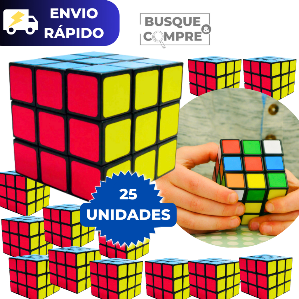 Kit com 25 Cubos Mágicos Interativos para Crianças Adultos de Qualidade para Raciocinio Anti Estresse Brinquedos