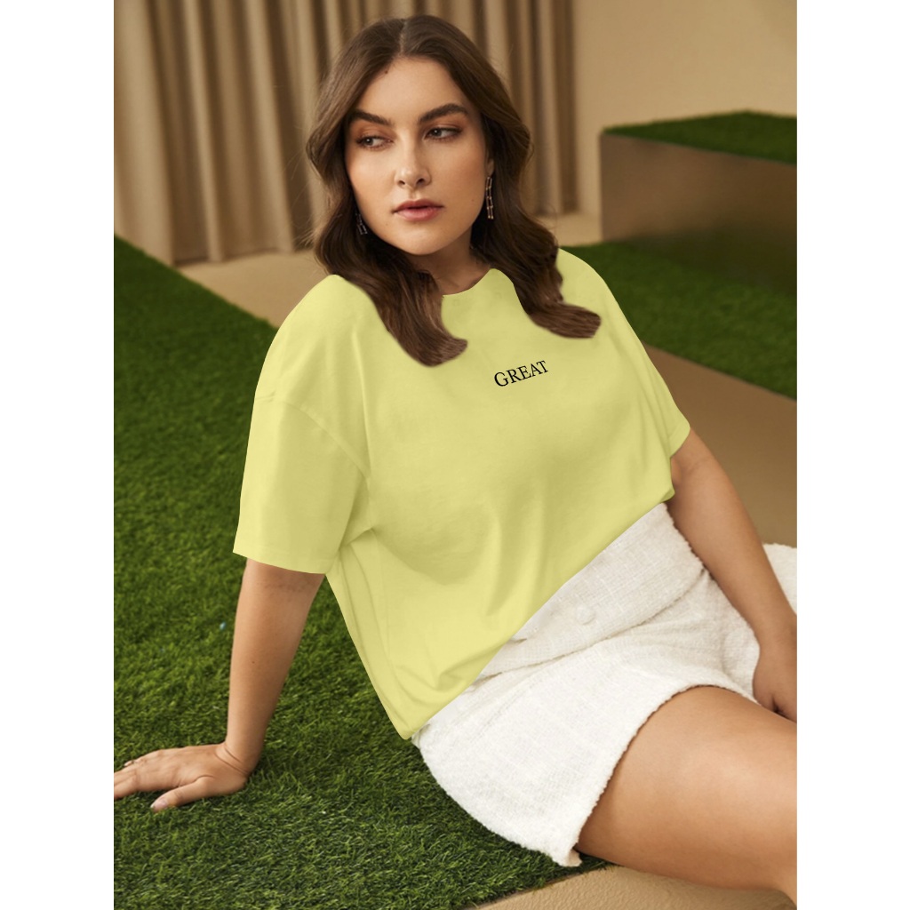 Camiseta Oversized Feminina Plus Size Aesthetic Camisa Estilosa Personalizada T Shirt Gola Redonda 