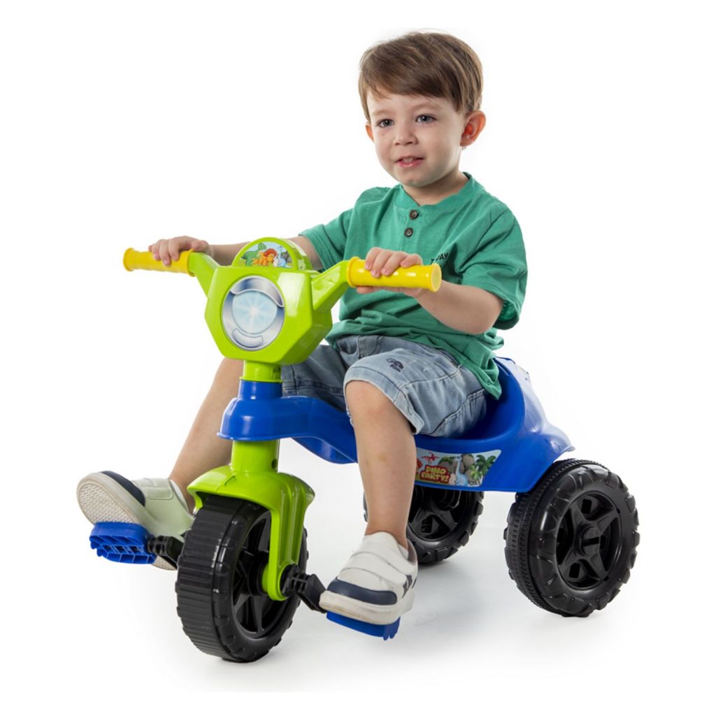 Kemotoca Velotrol Triciclo Dinossauro Kendy com Pedal Menino e Menina certificado inmetro Brinquedo Infantil