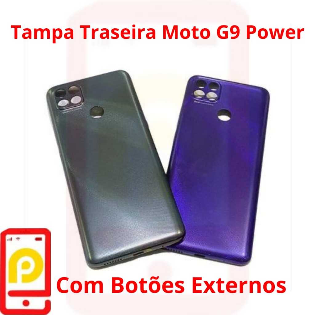 Tampa Traseira De Plastico Moto G9 Power Com Botões Externos