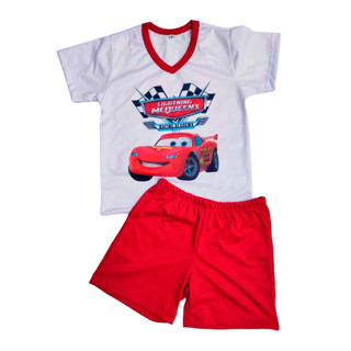 Pijama infantil carros relâmpago mcqueen, Carros