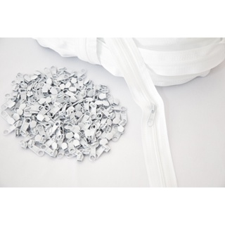 Zíper Nylon 03 Branco - Rolo Com 50 Metros + 50 Cursor Top em Oferta na Shopee