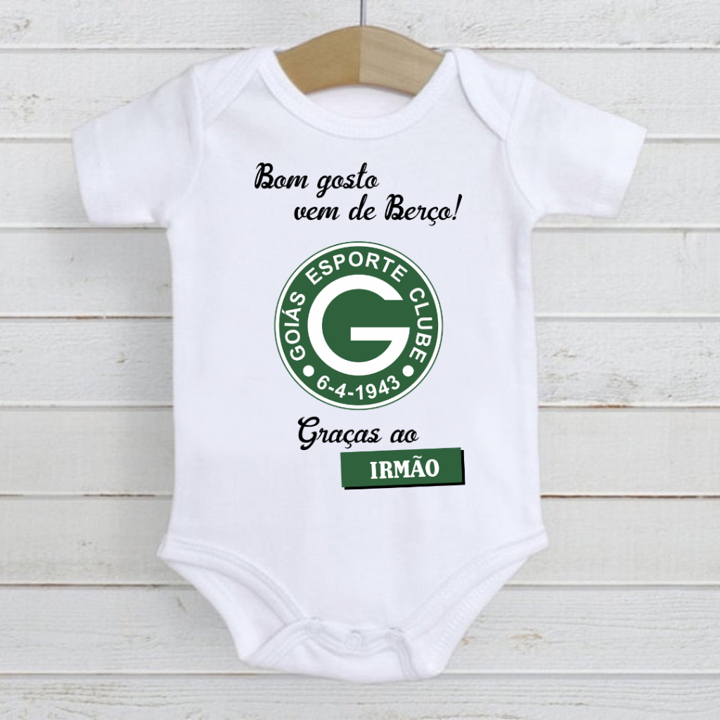 Roupa de Bebê Body time Futebol Goias Bom Gosto vem do berço irmão