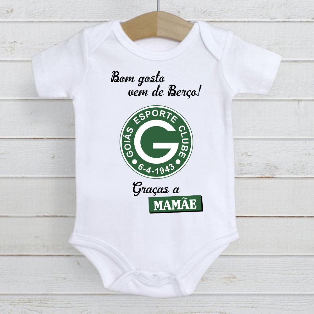 Roupa de Bebê Body time Futebol Goias Bom Gosto vem do berço Mamãe