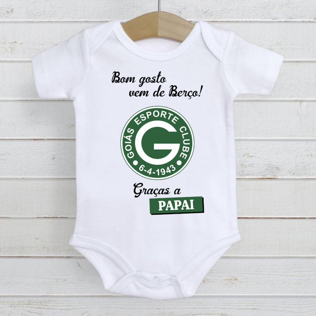 Roupa de Bebê Body time Futebol Goias Bom Gosto vem do berço papai