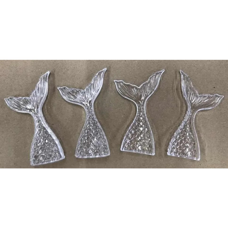 12 lembrancinhas cauda de sereia transparente em Oferta na Shopee