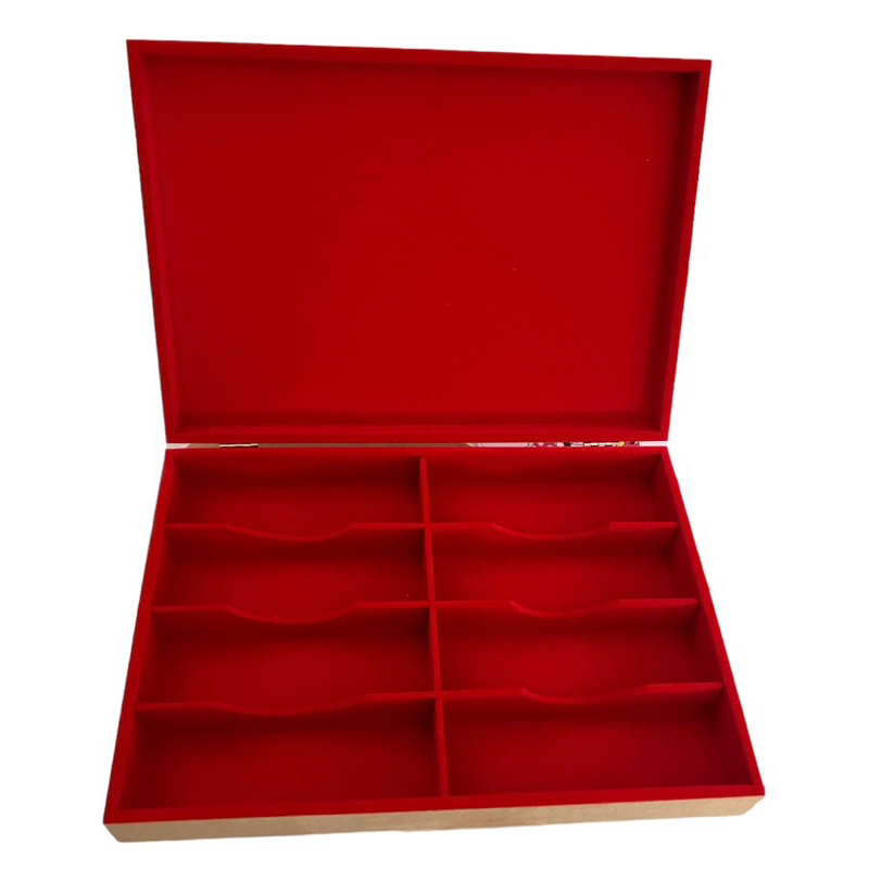 porta óculos 8 divisórias Mdf flocadas organizador