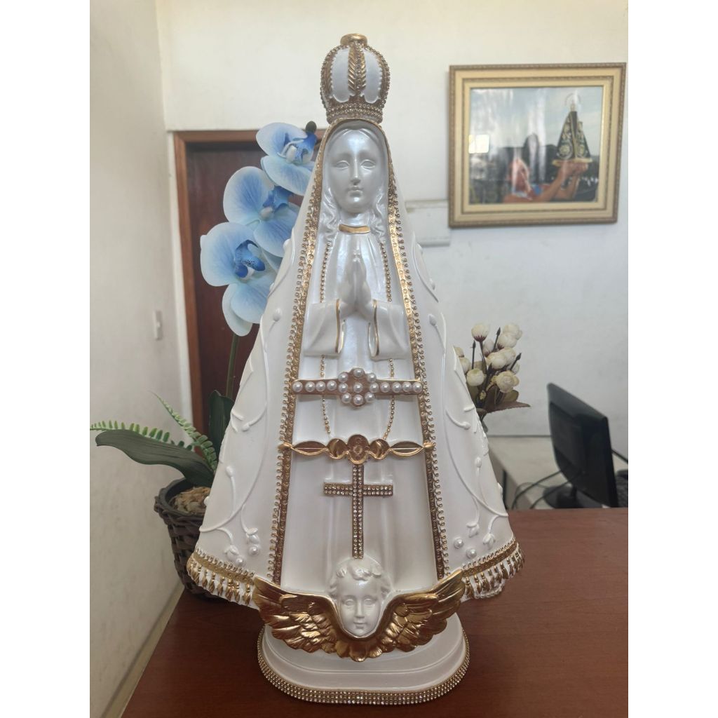 Imagem Nossa Senhora Aparecida 50cm branco perolado