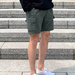 Short Cargo Sarja Masculina Com Cordão E Elástico Na Cintura Tem 5 Bolsos Bermuda Cargo Curta Streetwear Casual
