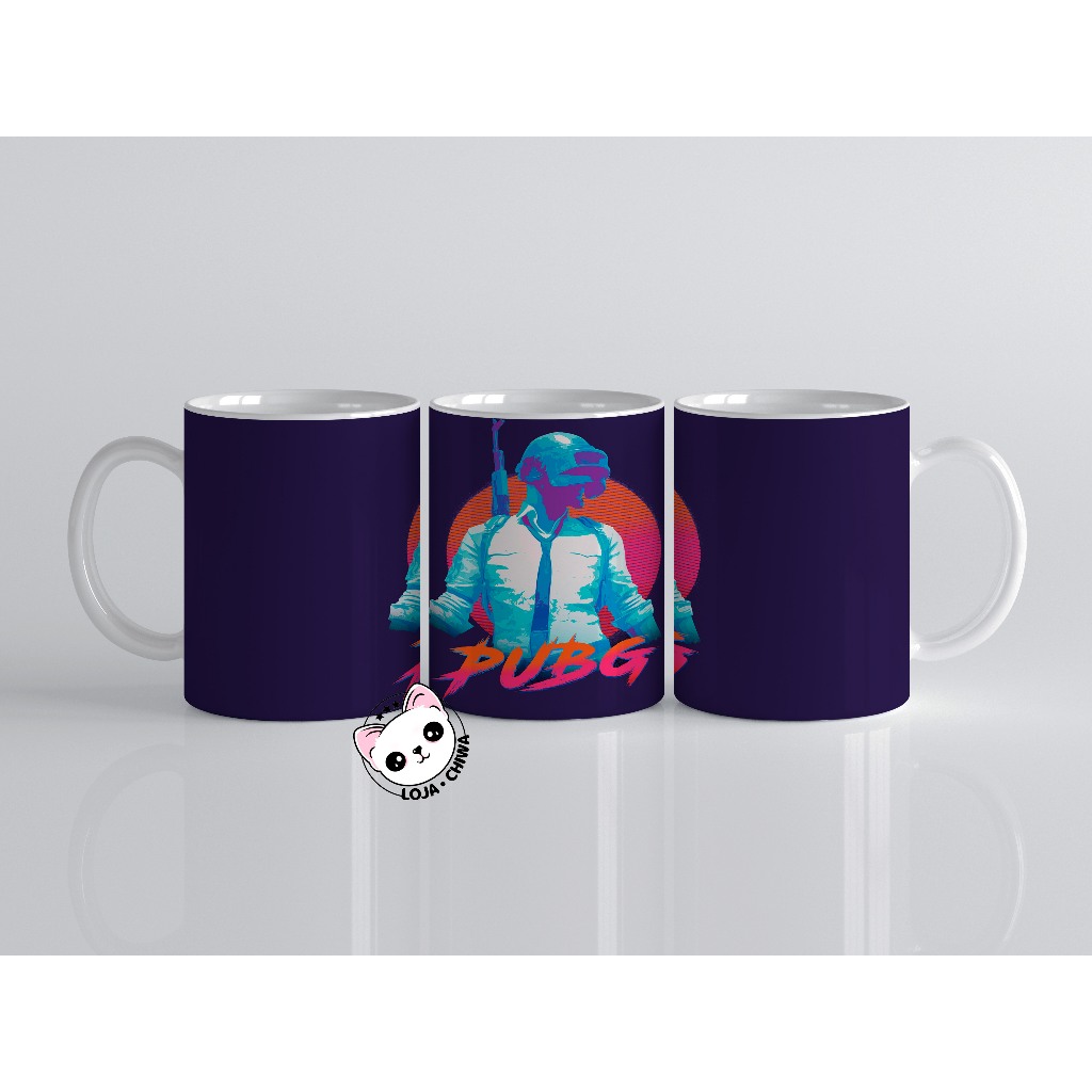 Caneca Personalizada PUBG Jogo Online Battle Royal Game Logo Gamer Pc Play 3 Cerâmica Importada