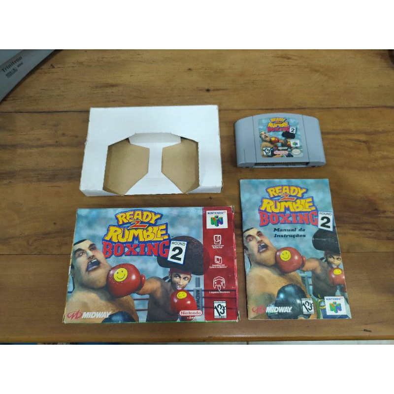 Ready 2 Rumble Boxing Round 2 N64  c/ Caixa e Manual Gradiente p/ Nintendo 64 original usado