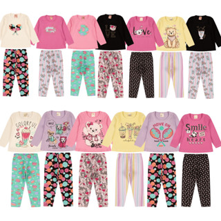 kit 6 Peças Inverno | 3 Calças Legging + 3 Blusas de Meia Estação | Menina Conjunto Infantis Promoção Modelo 1 ao 10 anos em Oferta na Shopee