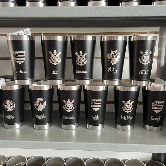 Copo Térmico  Personalizado com seu Nome e Times com Tampa e Abridor 473ml