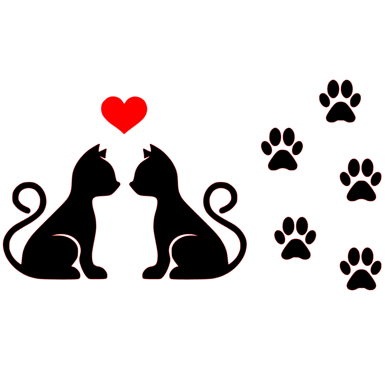 Adesivo Dois Gatos Amor + 5 Patinhas Recortado Duas Cores Carro Moto Notebook Tablet em Oferta na Shopee