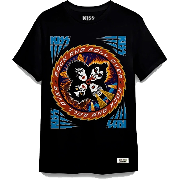 Camiseta Infantil Kiss Rock And Roll Over Consulado do Rock
