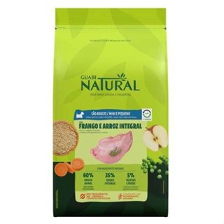 Ração Guabi Natural Frango e Arroz Integral para Cães Adultos Raças Mini e Pequena 10,1kg em Oferta na Shopee