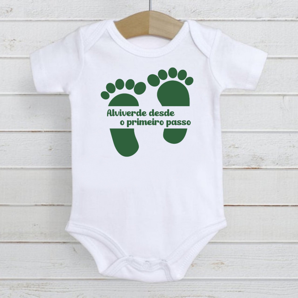 Roupa de Bebê Body time Futebol Goias Alviverde desde primeiro passo