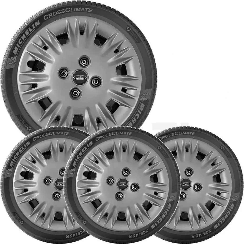 Jogo de Calotas NewFiesta Ford Ka HATCH SEDAN Aro 15 Grafite Cod 123 - Grid