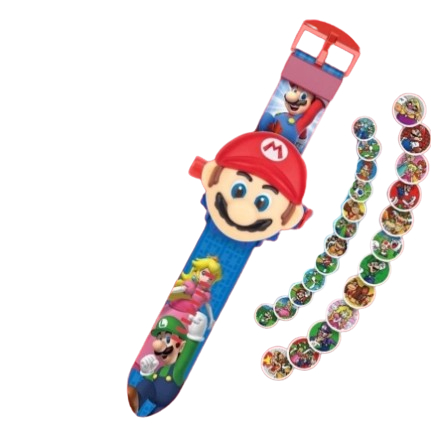 Relogio Projetor Digital Super Mario - Infantil Nintendo Yoshi Luigi Bros Video Game Filme Criança World