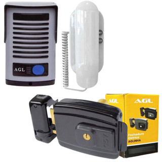 Kit Interfone Porteiro + Fechadura Eletrônica Aglinha Residencial e Comercial em Oferta na Shopee