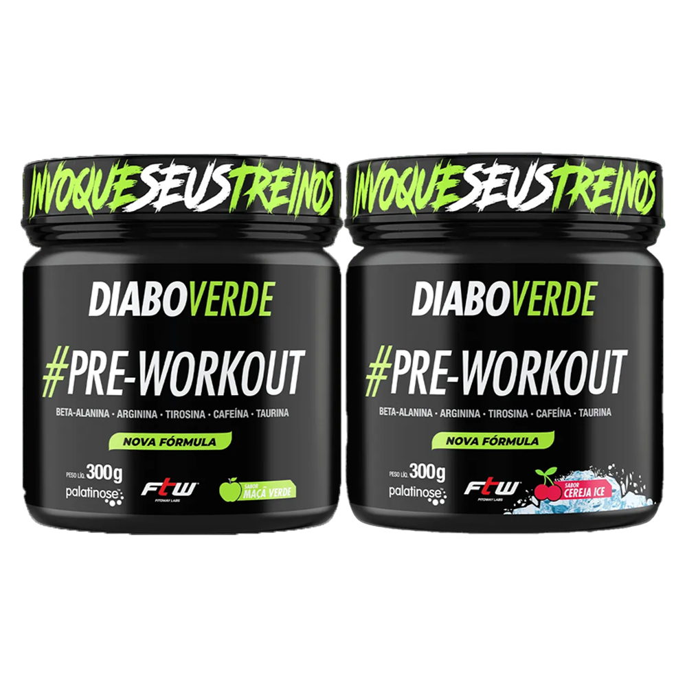 Kit 2 Pré Treino Diabo Verde Insano 300g - Ftw