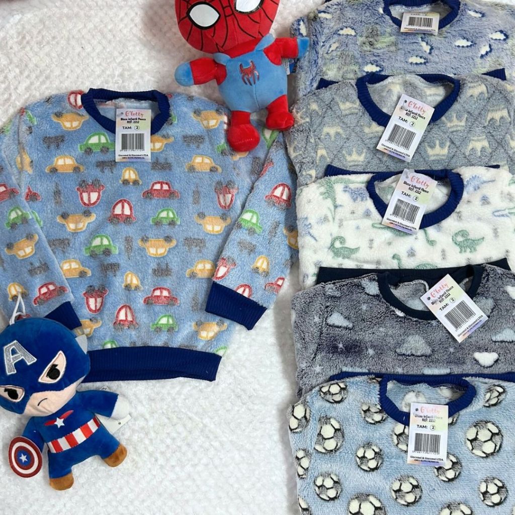 Blusa Infantil Premium Fleece Pelúcia Ted Quentinho Menino para o inverno