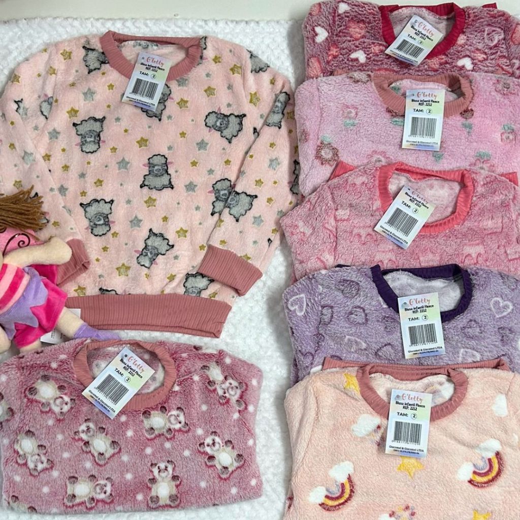 Blusa Infantil Premium Fleece Pelúcia Ted Quentinho Menina para o inverno